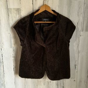 CC29 brown fur like coat jacket blazer Josephine size 6